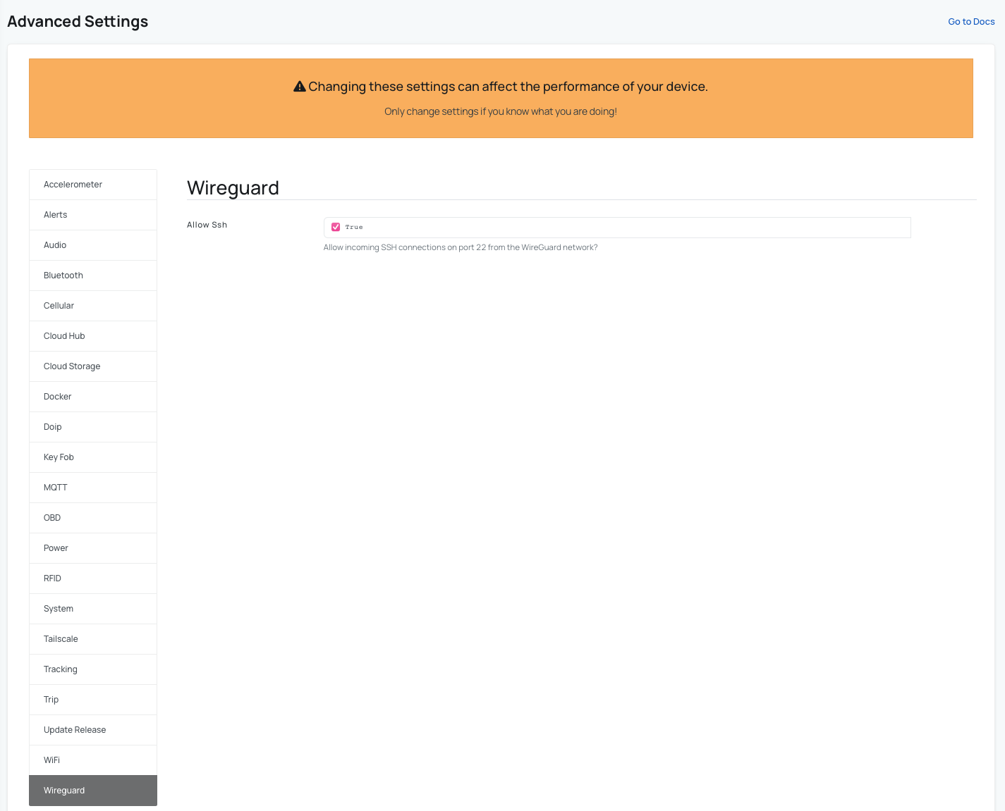 Wireguard Advanced Settings