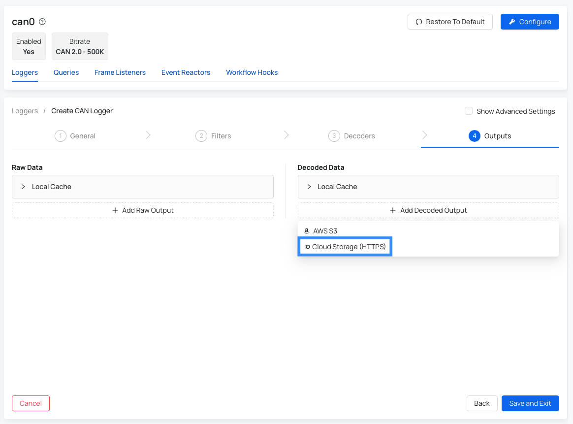 Decoded data accessible through Cloud Storage
