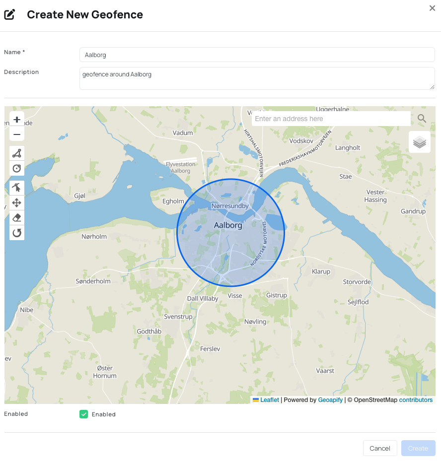 Creation of device geofence