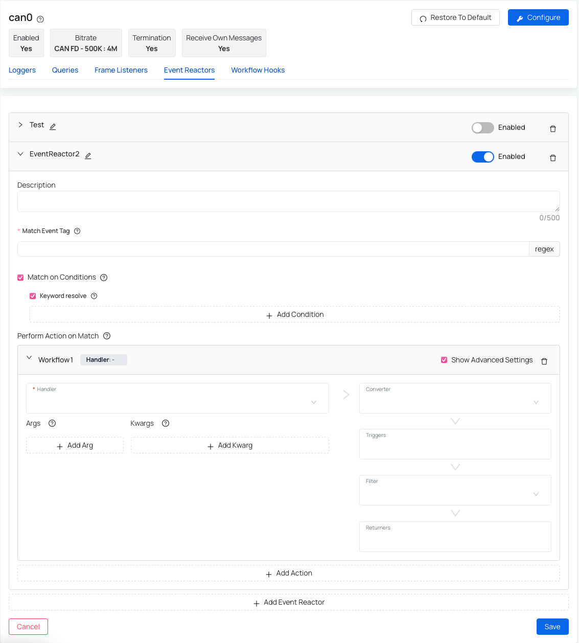 Create Event Reactor