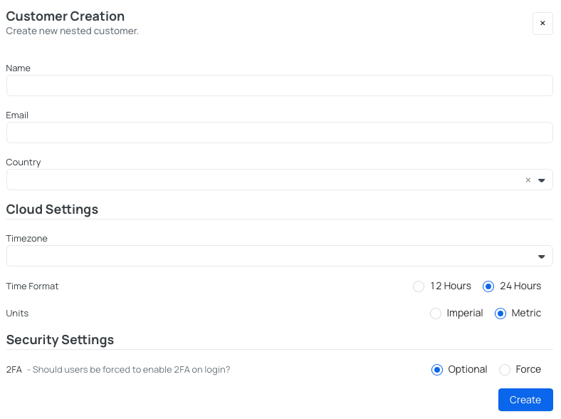 Create nested customer