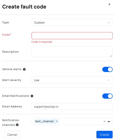 Create Custom Fault Code
