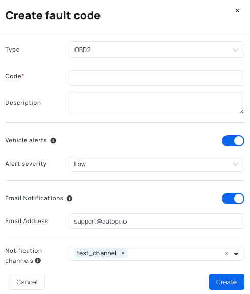 Create OBD2 Fault Code