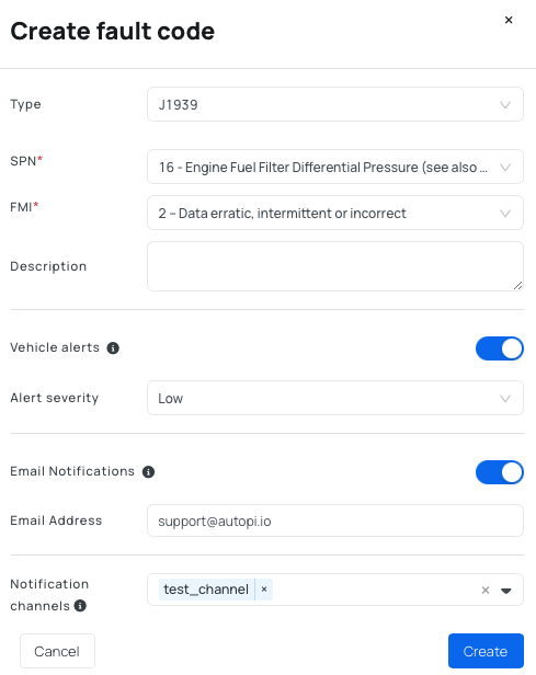 Create J1939 Fault Code