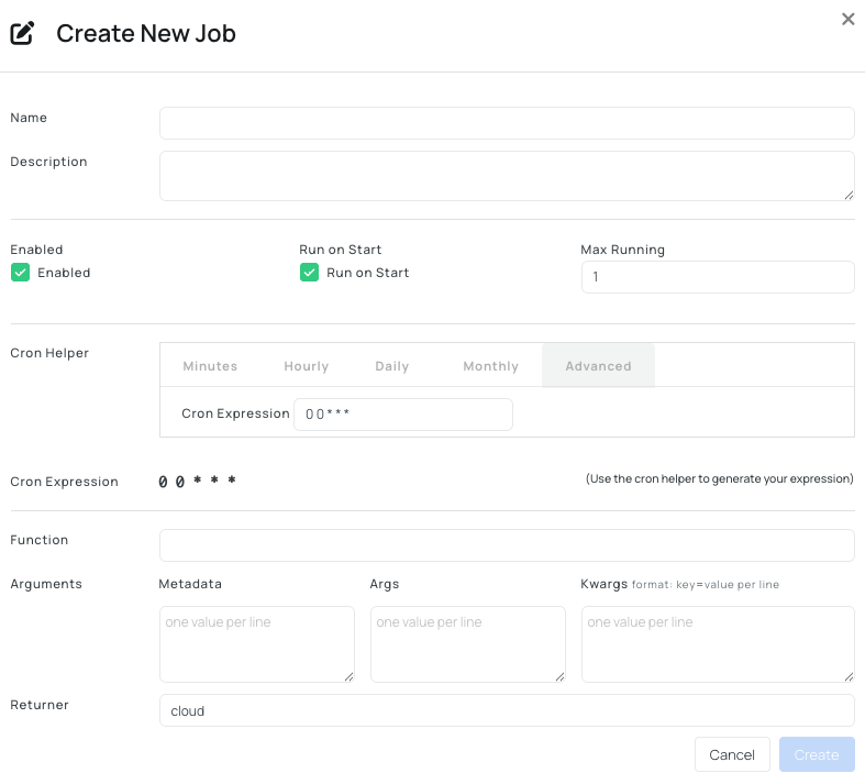 Create New Job
