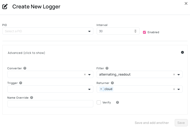 Create PID Logger Window