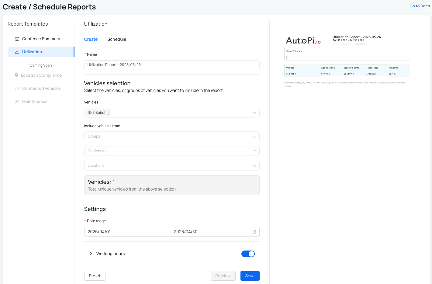 Create Utilization report