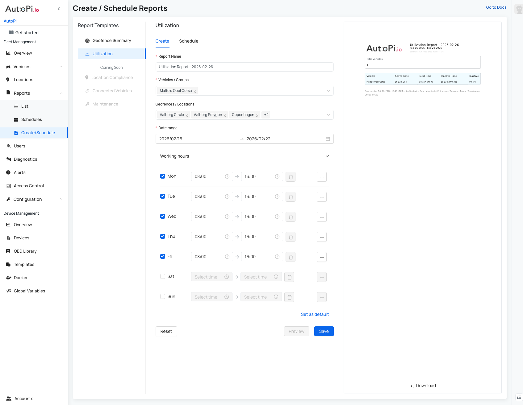 Create Utilization report