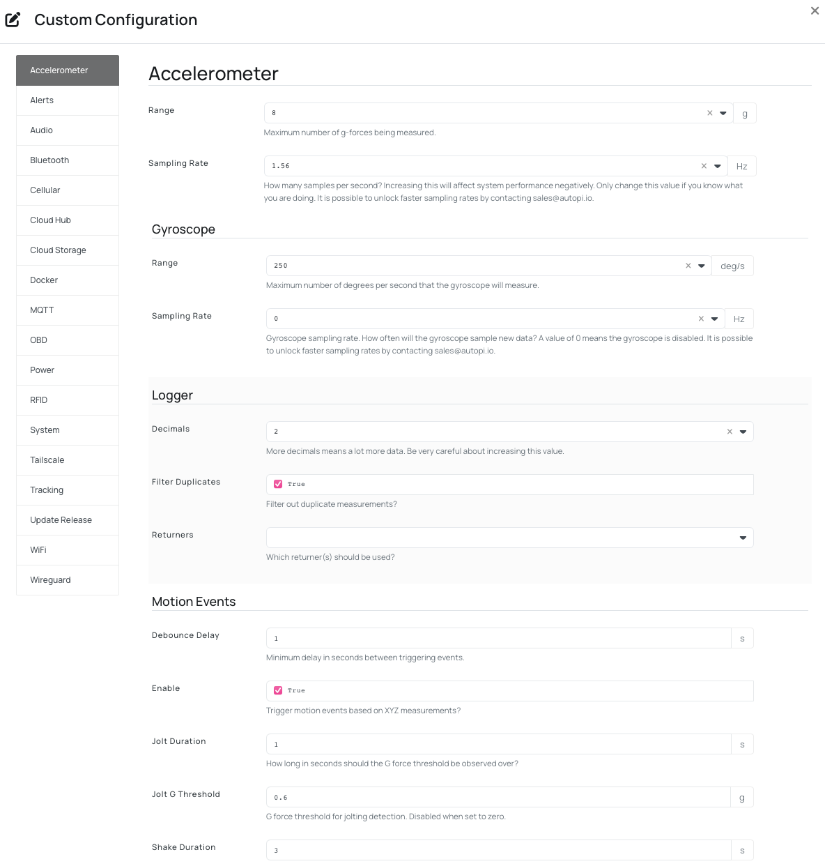 Advanced settings for templates