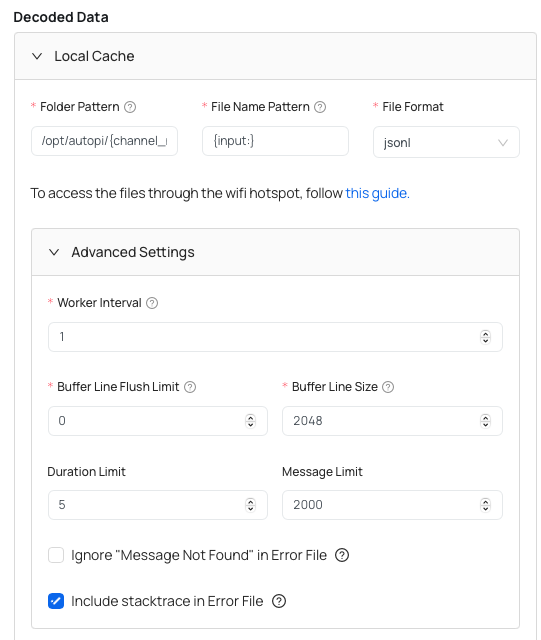 Decoded data accessible locally
