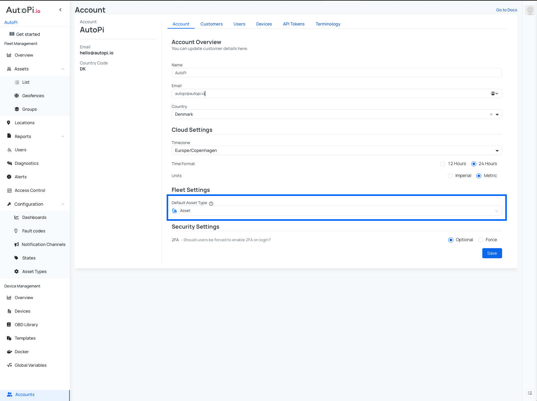 Default Asset Type