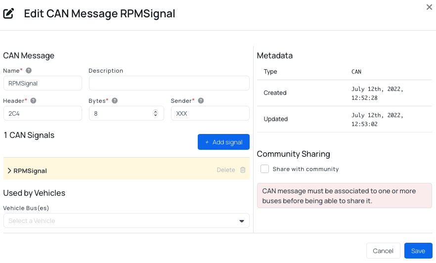 Creating a CAN message