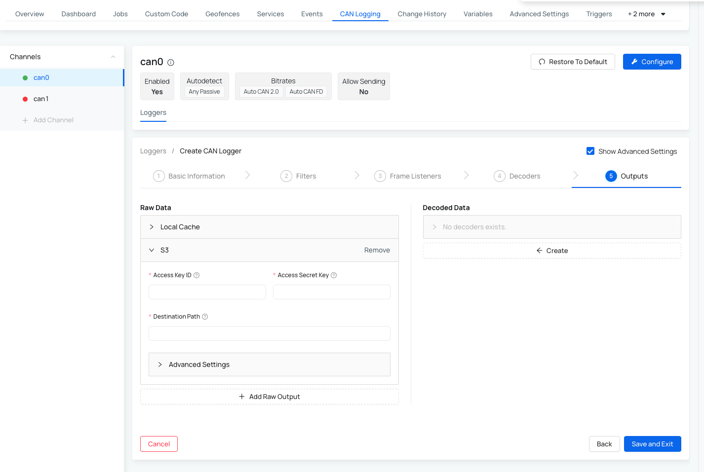 Output handler for S3