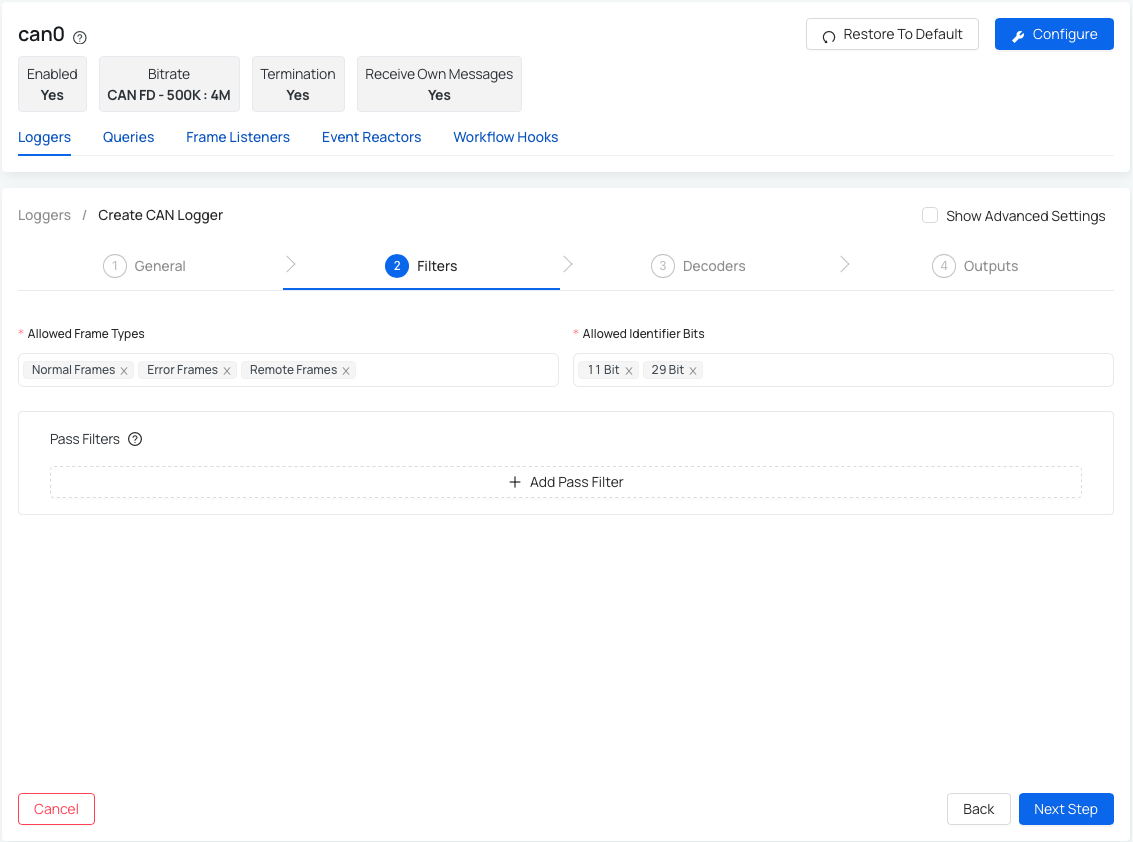 Filters with external dump disabled