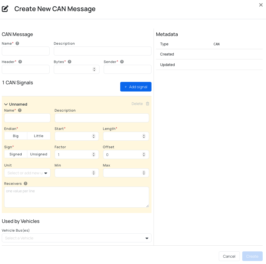 Create CAN Message Manually