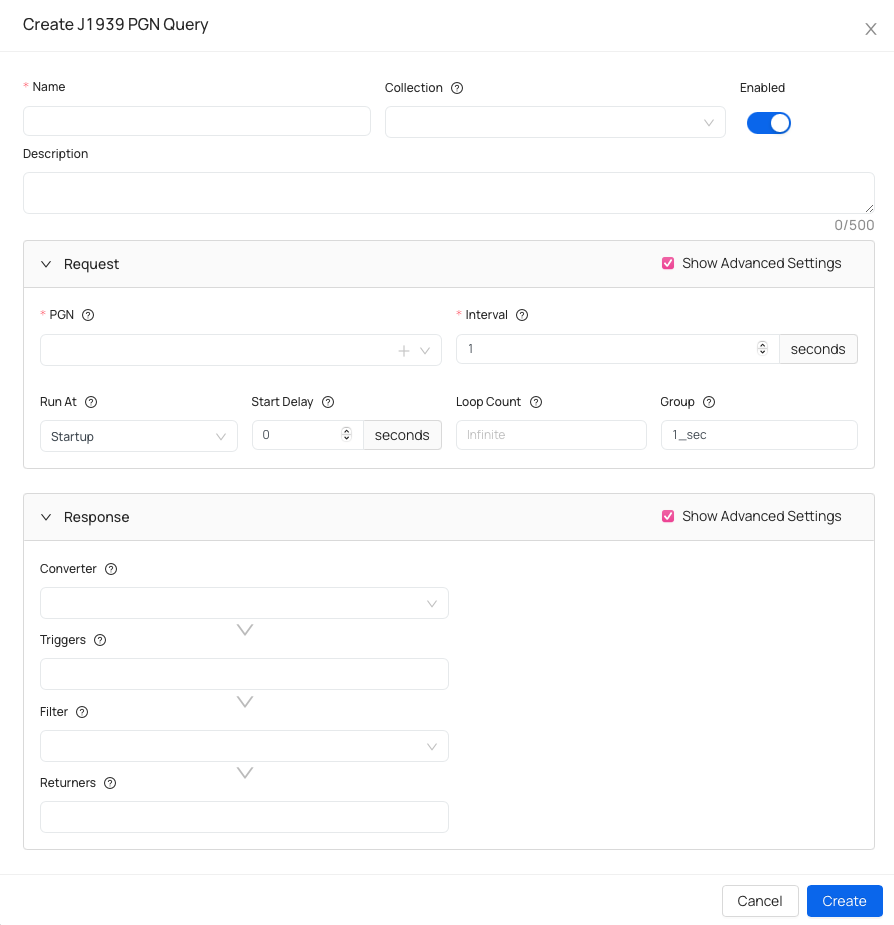 Create J1939 PGN Query