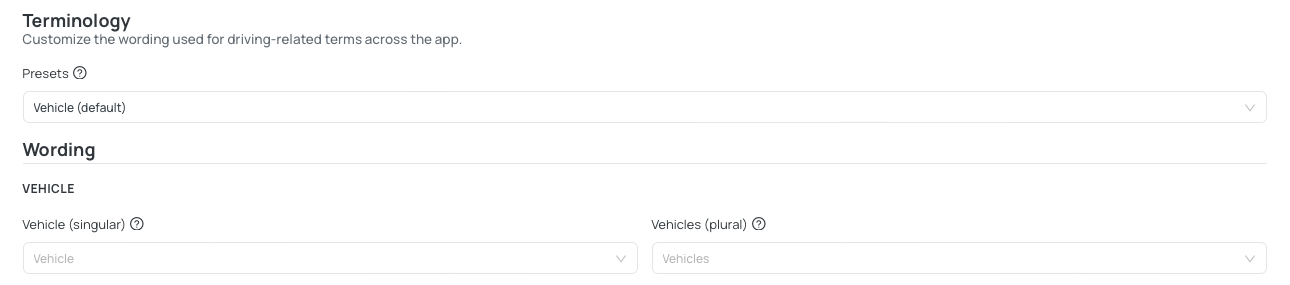 Terminology Tab