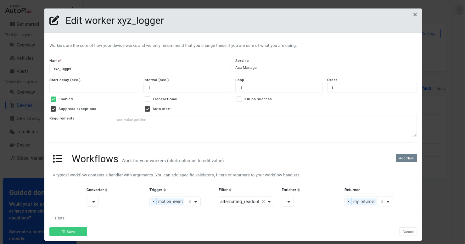 Use custom returner in workflow