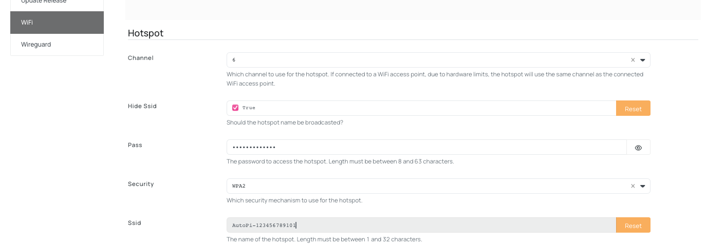 Hotspot Advanced Settings