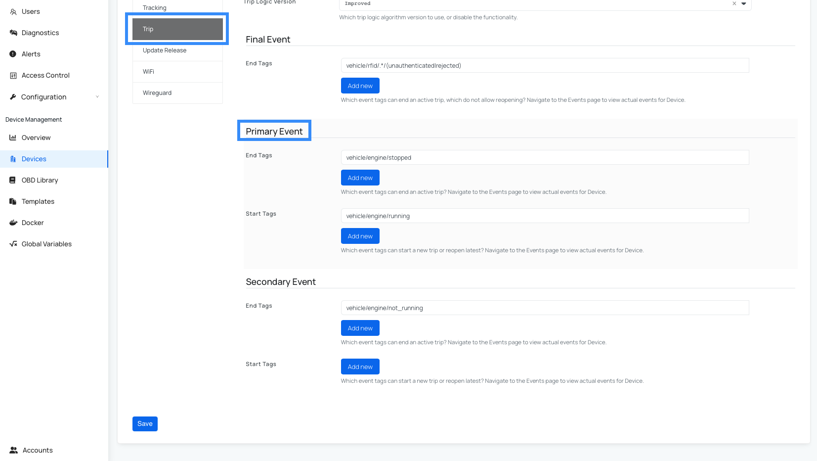 Using Events for Trip Detection