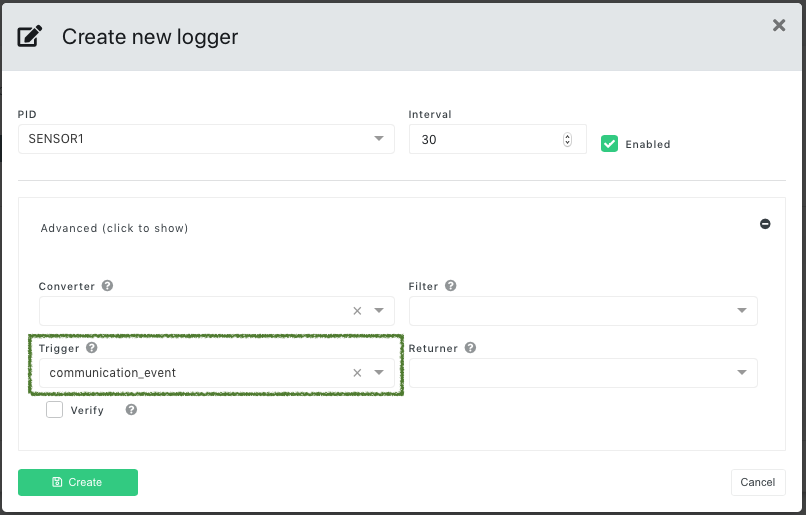 Setting up a communication-based PID logger